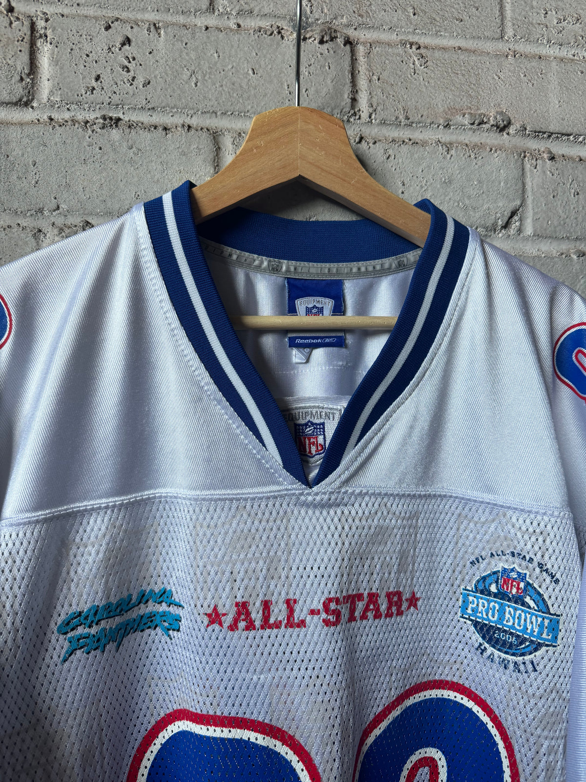 2006 Carolina Panthers Steve Smith White Reebok Pro Bowl NFL Jersey (XL)