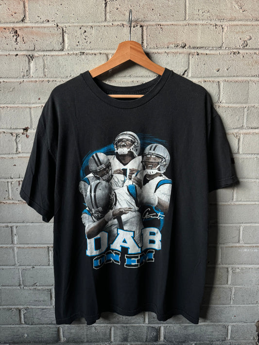 2016 Carolina Panthers Cam Newton Black “Dab On Em” NFL Parking Lot Tee (XL)