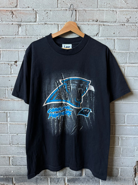 1999 Carolina Panthers Vintage Black Lee Sport Claw Marks NFL Tee (Large)