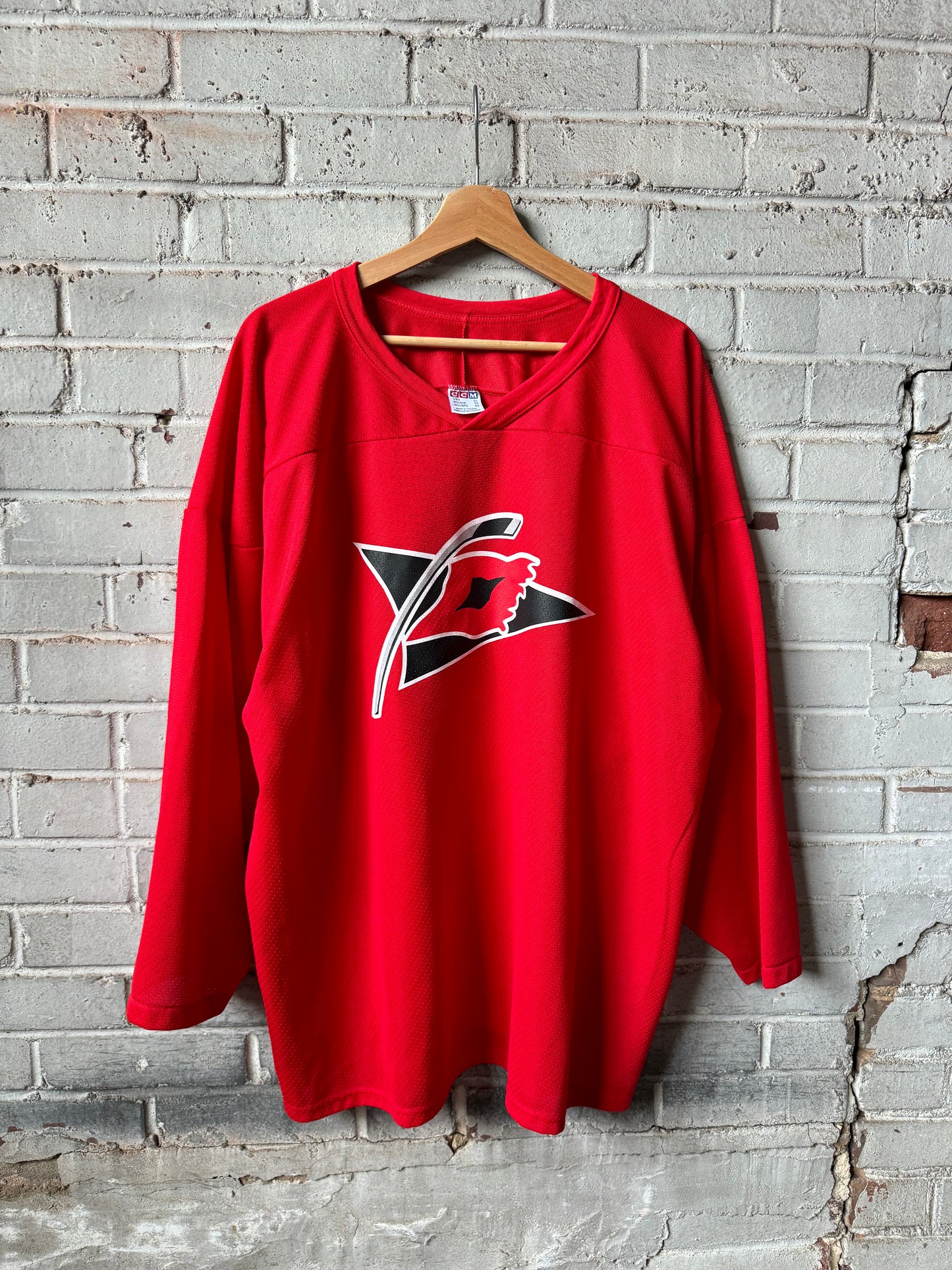 90’s Carolina Hurricanes Vintage Red CCM Alternate Logo Practice NHL Jersey (XL)