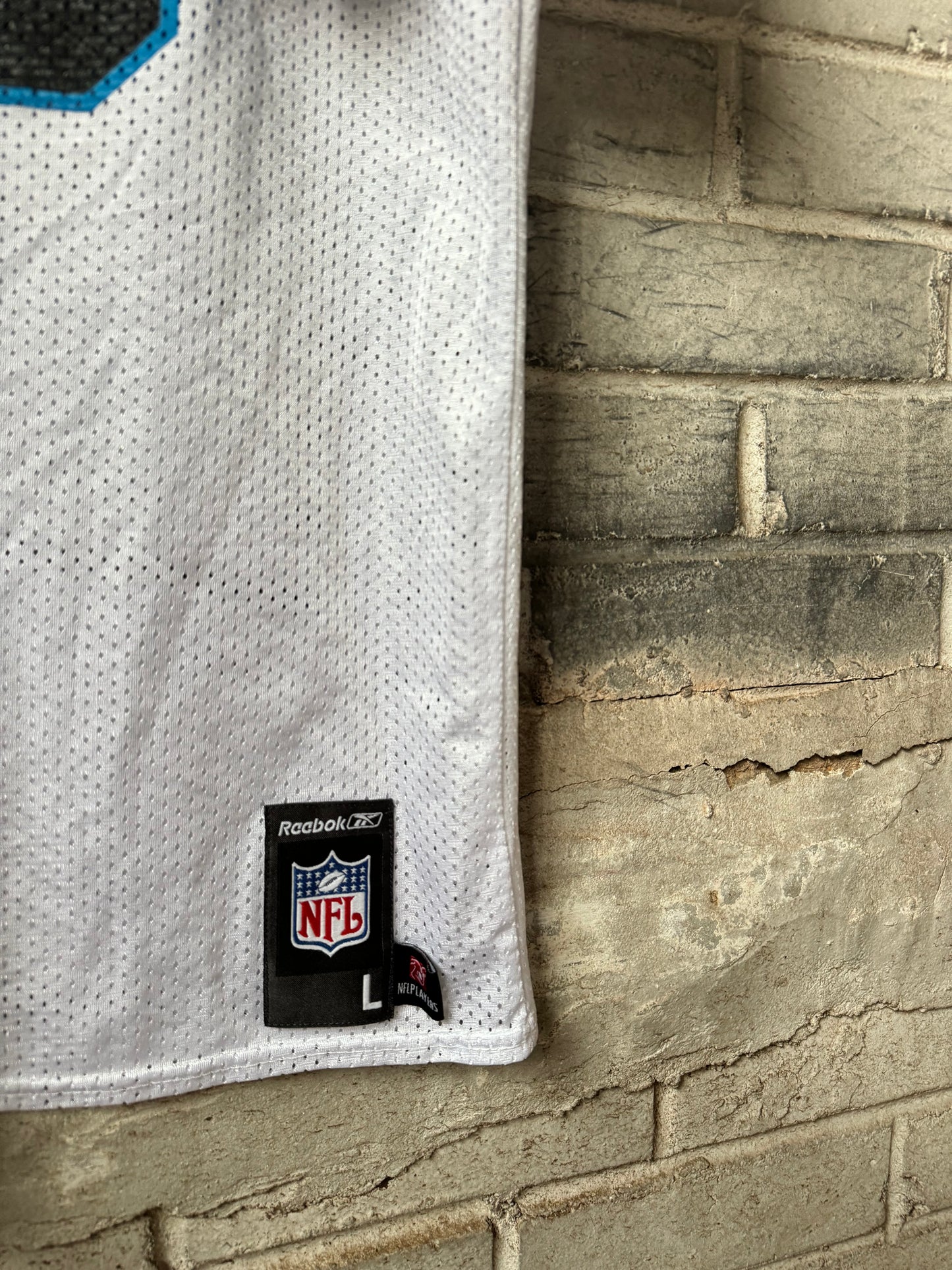00’s Carolina Panthers Steve Smith Vintage White Reebok NFL Jersey (Large)