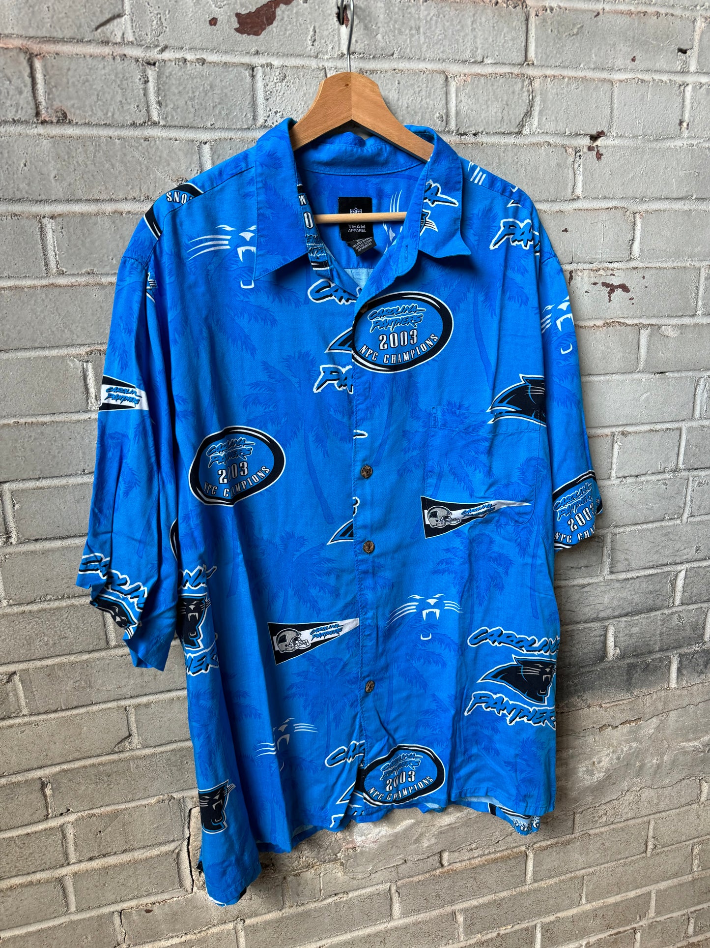 2003 Carolina Panthers Vintage NFC Champions NFL Hawaiian Shirt (XXL)