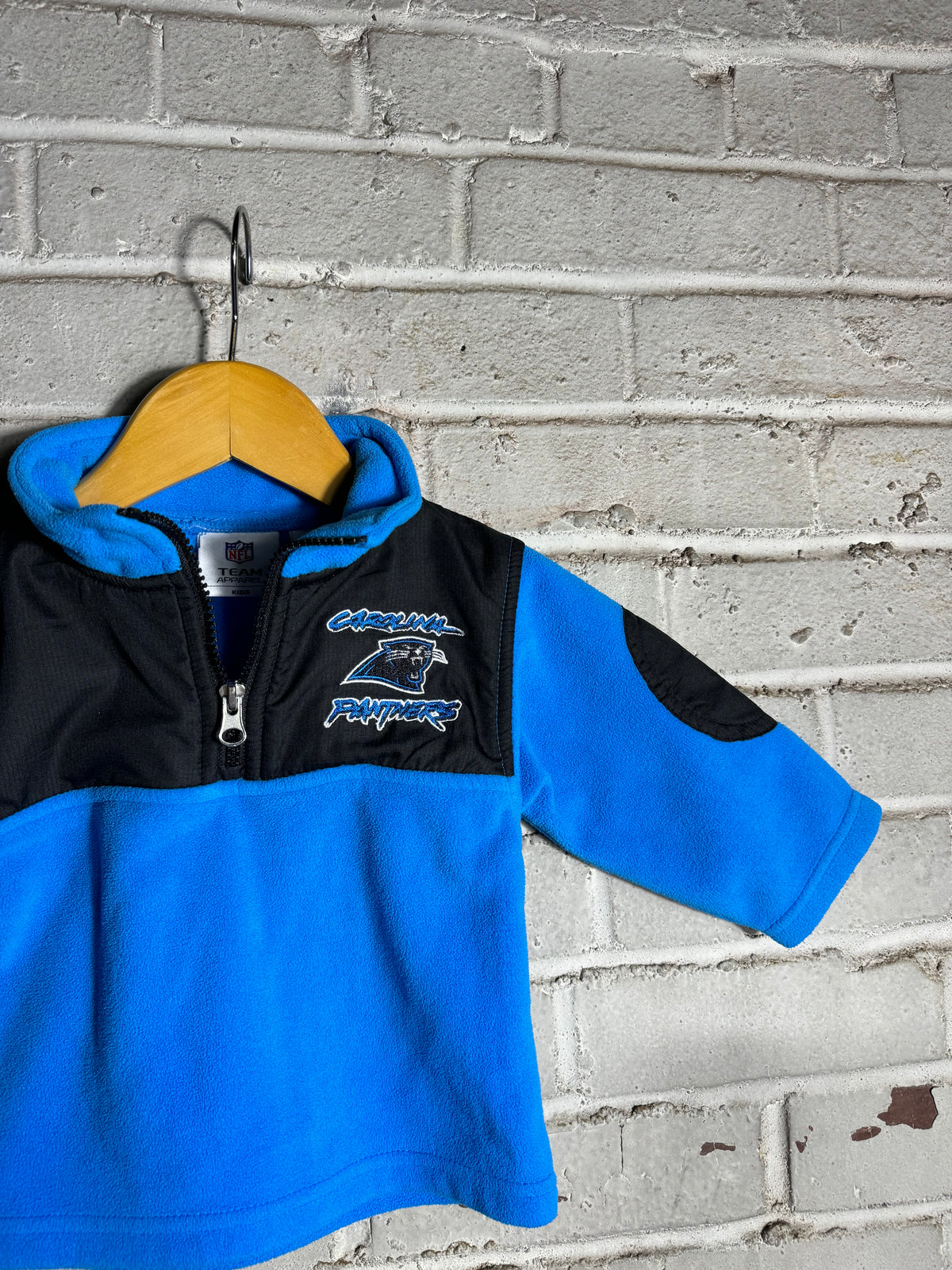 00’s Carolina Panthers Vintage Team NFL Quarter Zip Fleece Pullover (18 Months)