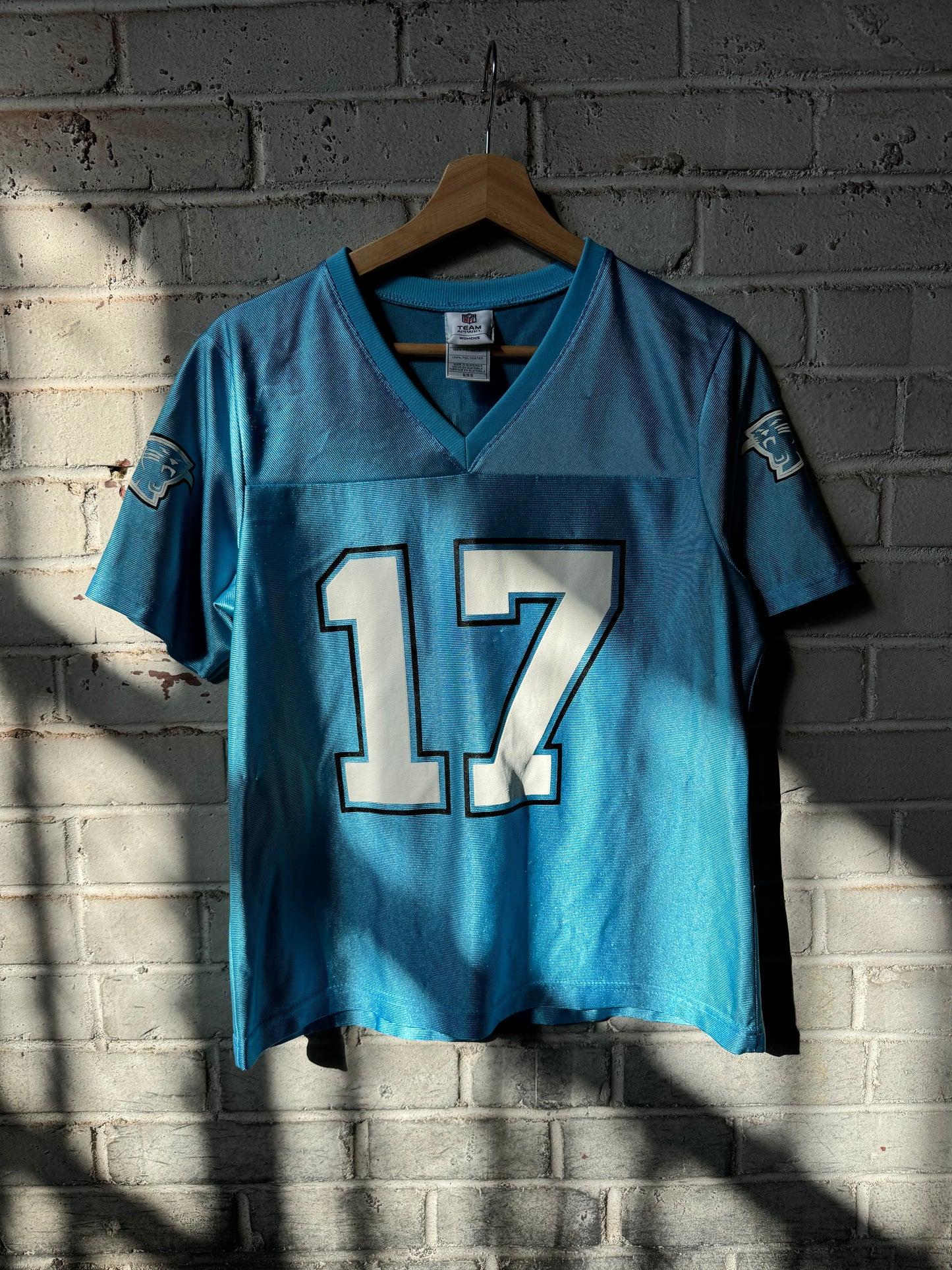 00’s Carolina Panthers Jake Delhomme Vintage Blue NFL Jersey (Women’s Medium)