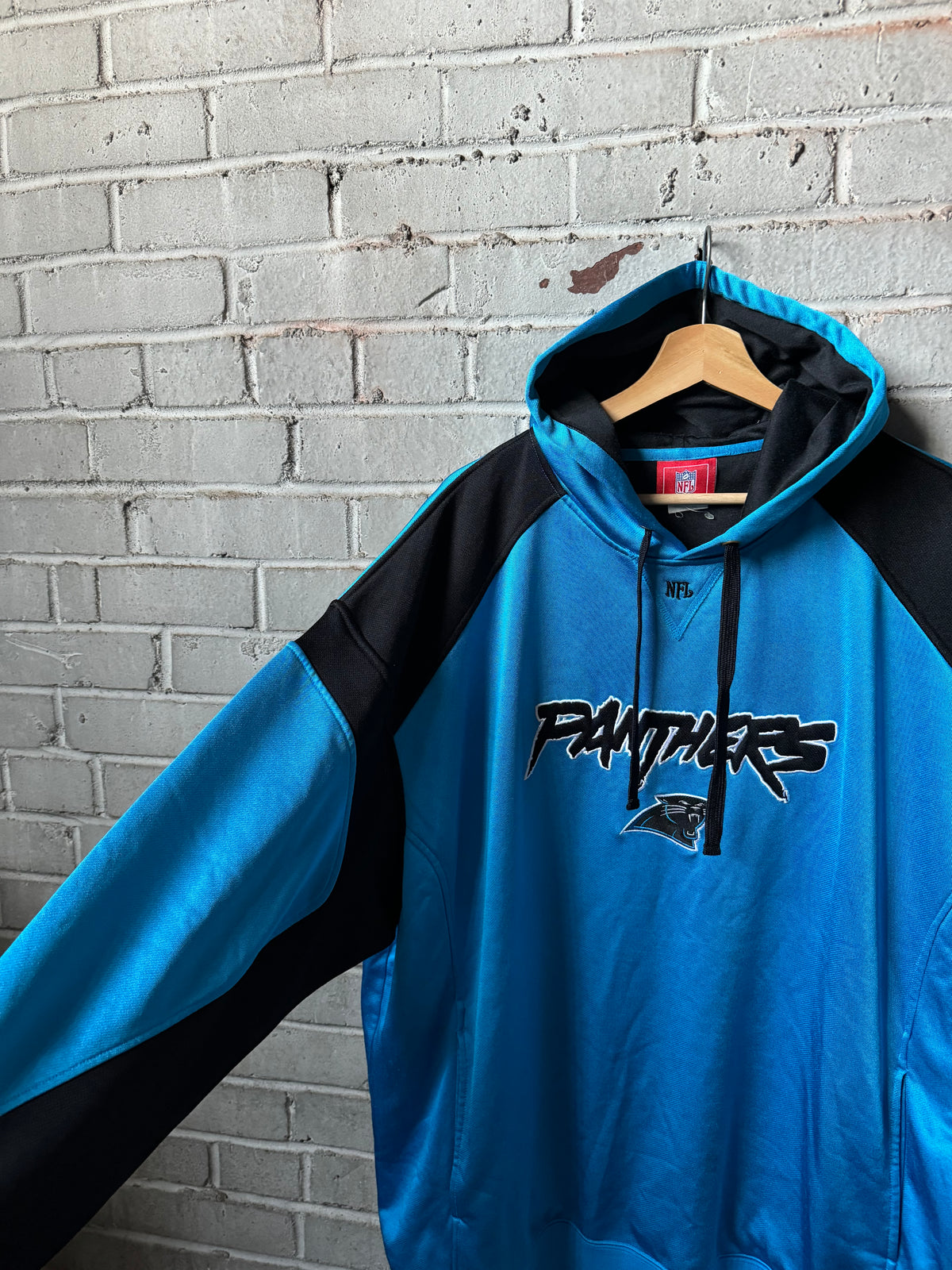 2006 Carolina Panthers Vintage Blue Dazzlecloth Cat Scratch Font Heavyweight NFL Hoodie (XXL)