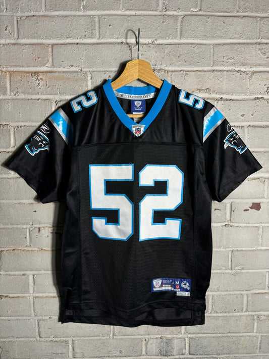 00’s Carolina Panthers Jon Beason Vintage Black Reebok Stitched NFL Jersey (Youth Medium)