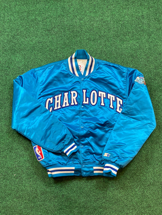 1980s Charlotte Hornets Starter NBA Authentics Satin Jacket (Large)
