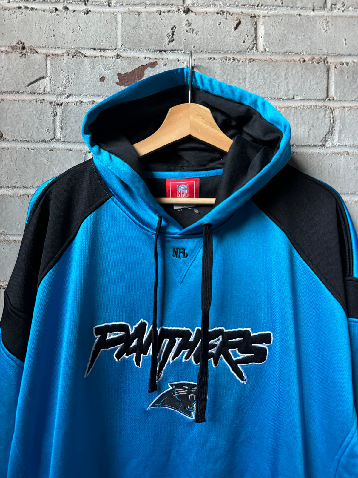 2006 Carolina Panthers Vintage Blue Dazzlecloth Cat Scratch Font Heavyweight NFL Hoodie (XXL)