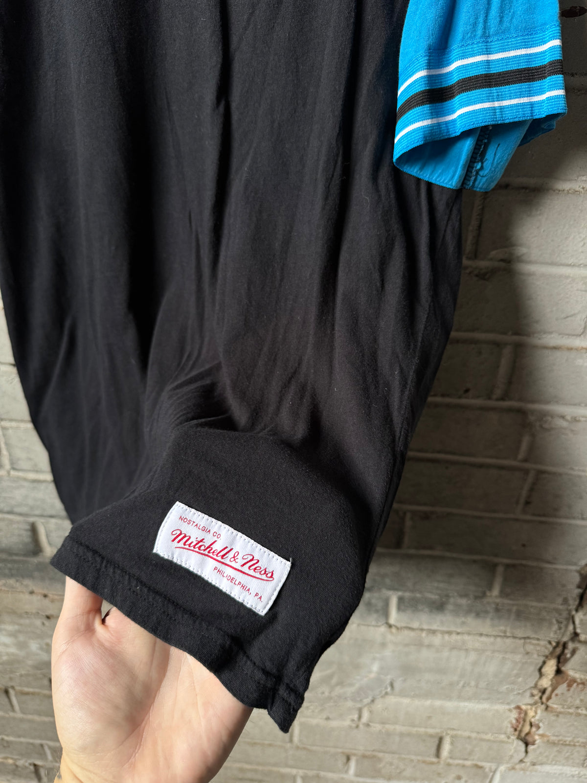 Carolina Panthers x Mitchell & Ness Black NFL Tee (Medium)