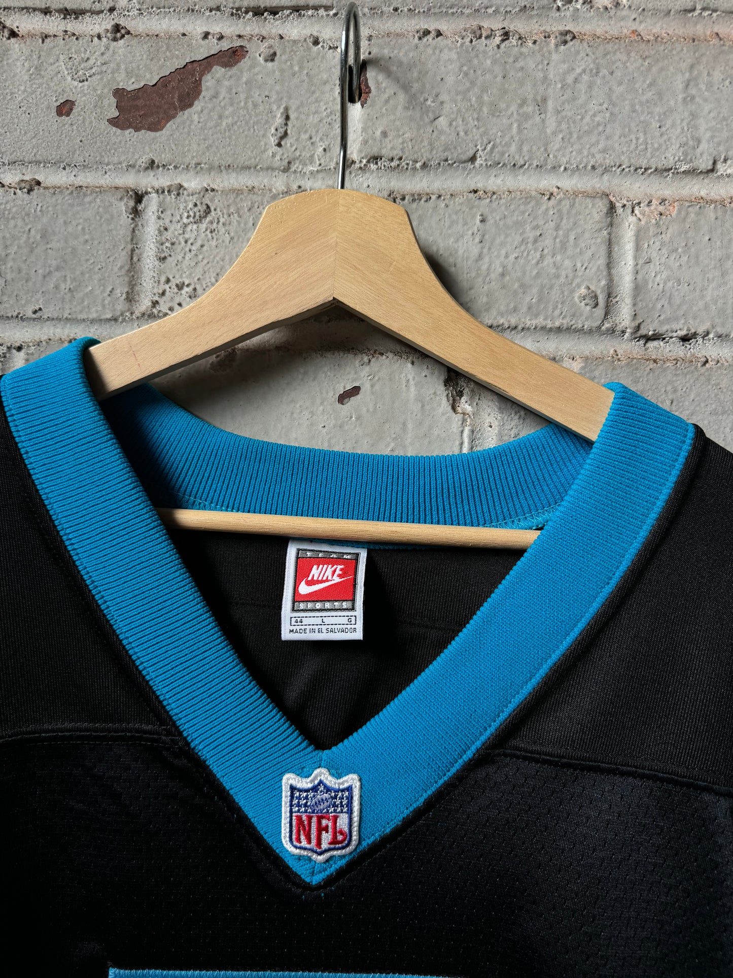 1999 Carolina Panthers Steve Beuerlein Vintage Black Nike Authentic On Field NFL Jersey (44/Large)