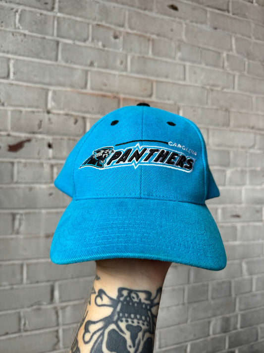 90’s Carolina Panthers Vintage Blue Logo Athletic NFL Snapback Hat (OSFA)