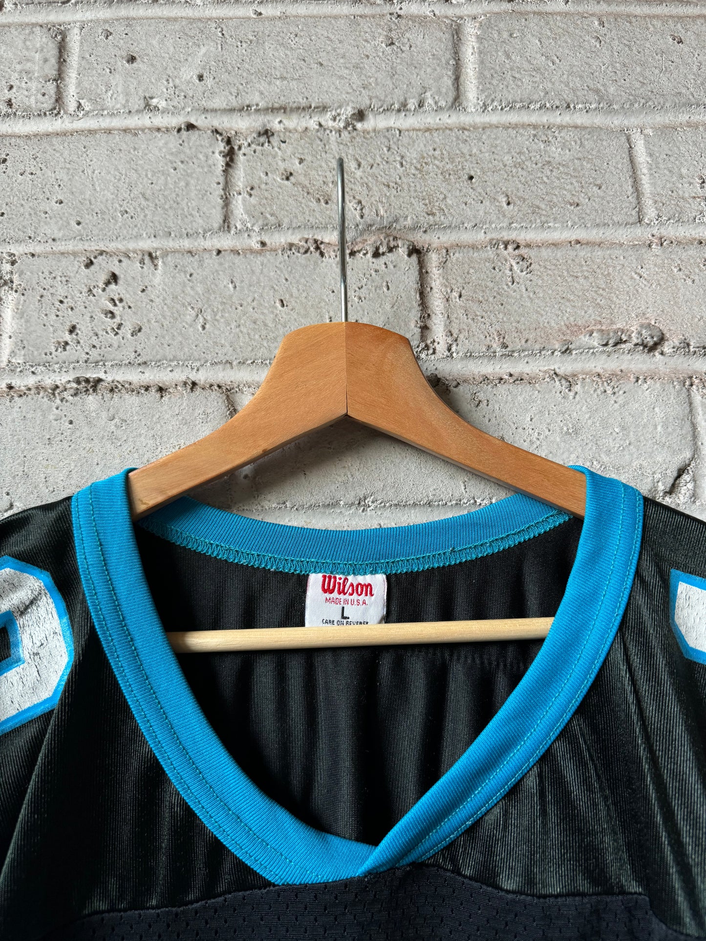 90’s Carolina Panthers Kerry Collins Vintage Black Wilson NFL Jersey (Large)