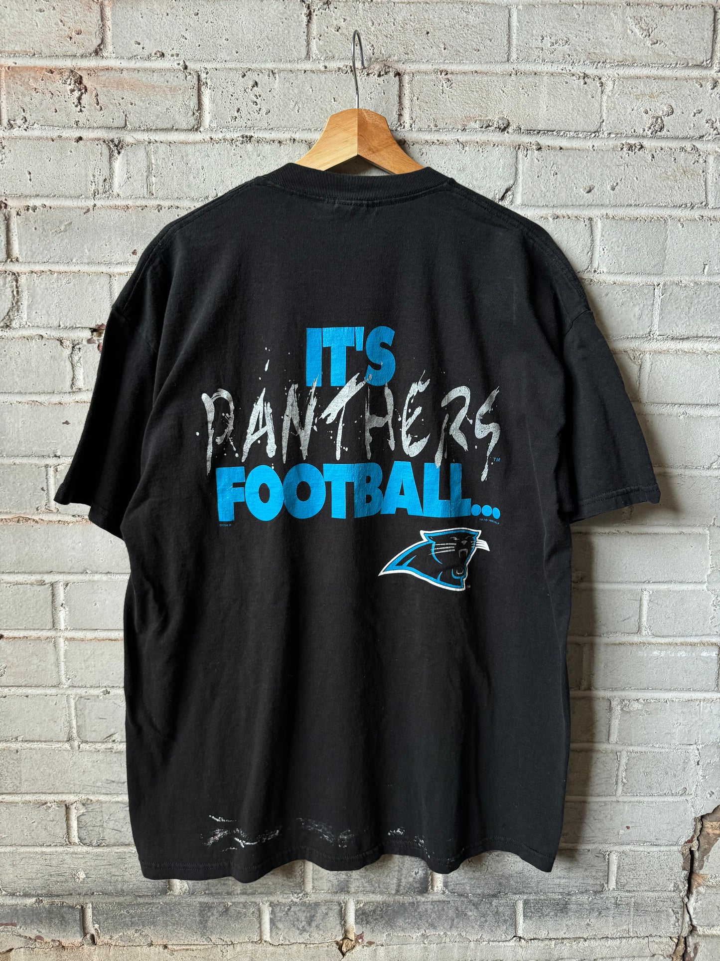 1996 Carolina Panthers “It’s Not Just Football…” Vintage Black NFL Tee (XL)