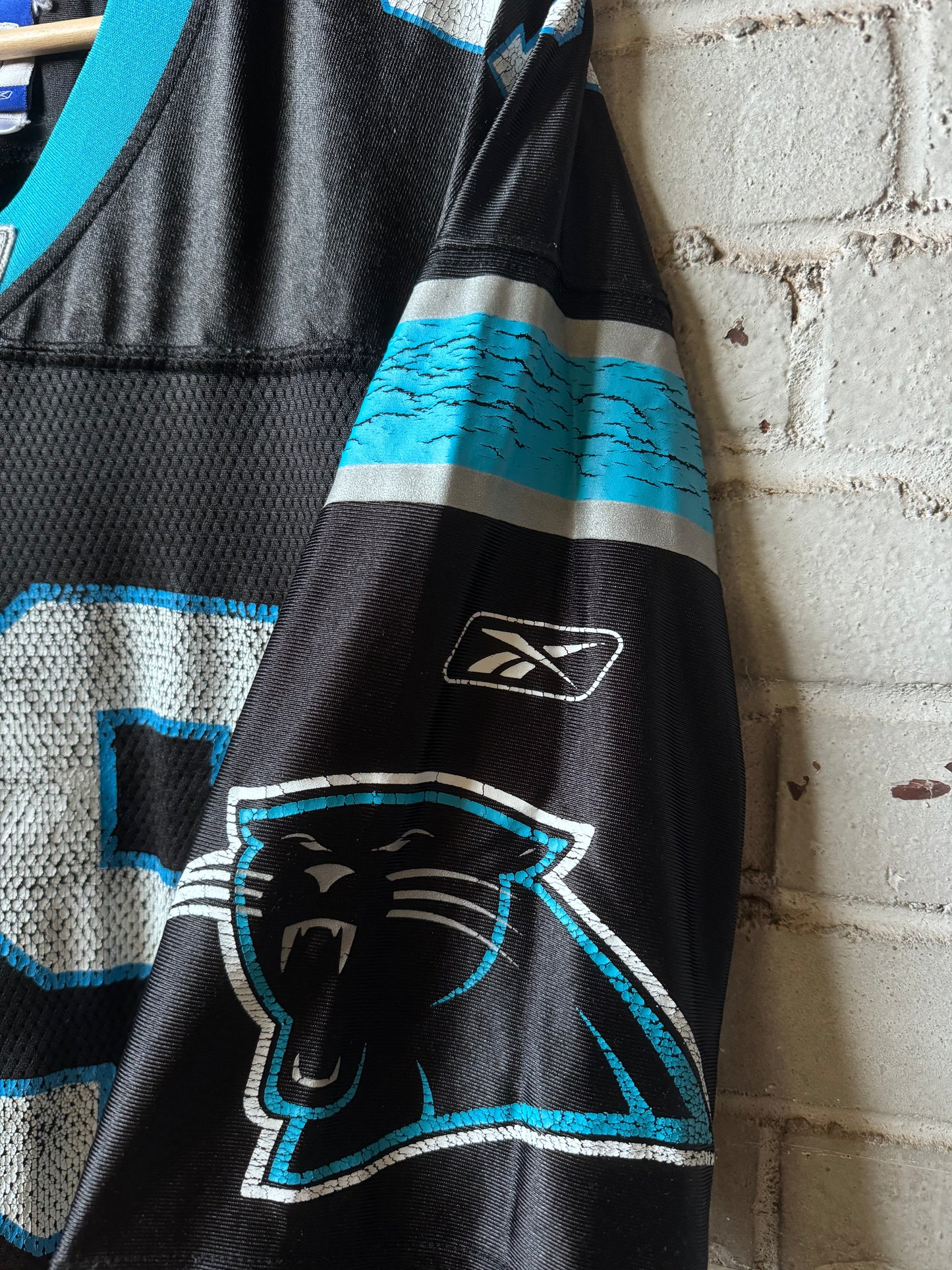 00’s Carolina Panthers Maʻake Kemoeatu Vintage Black Reebok NFL Jersey (Large)