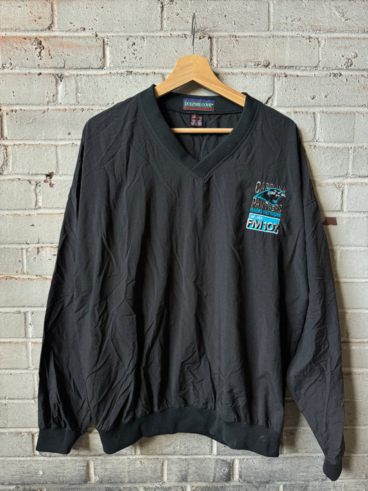 90’s Carolina Panthers Radio Network FM107 Vintage Embroidered NFL Pullover (Large)