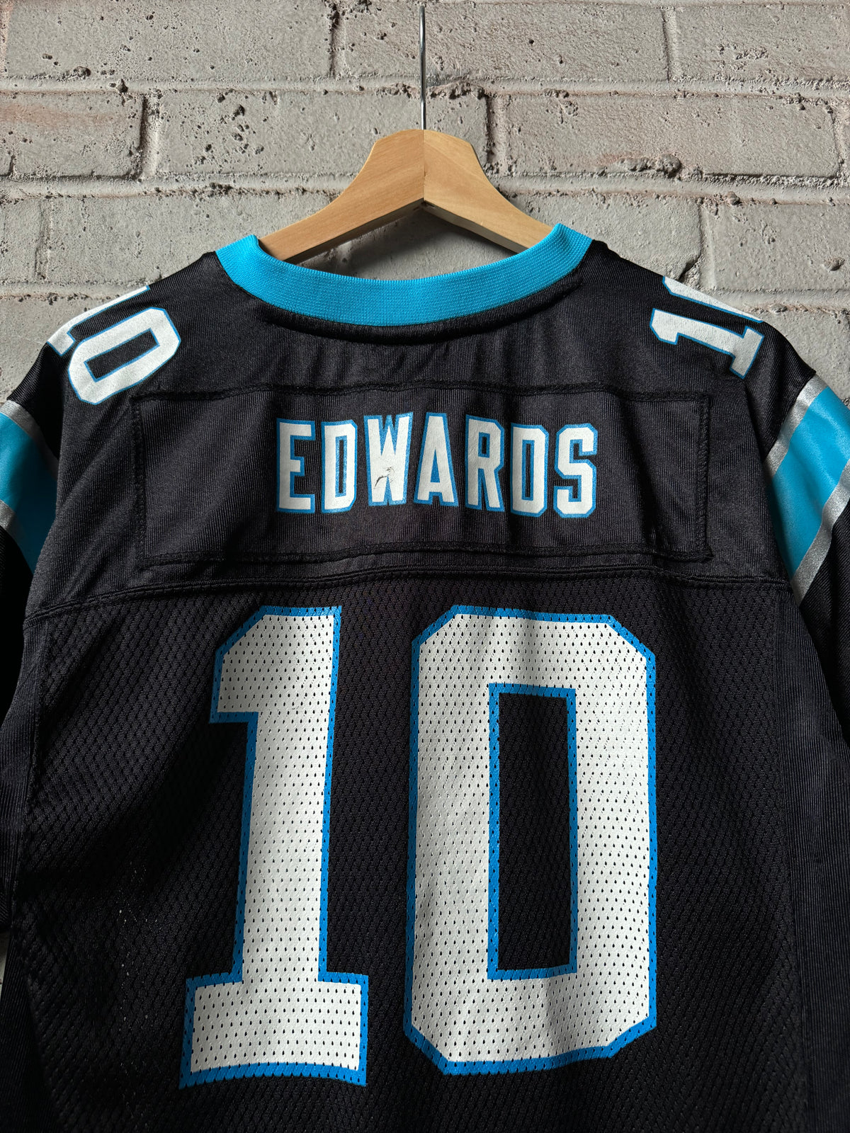 2010 Carolina Panthers Armanti Edwards Vintage Black Reebok NFL Jersey (Youth Large)