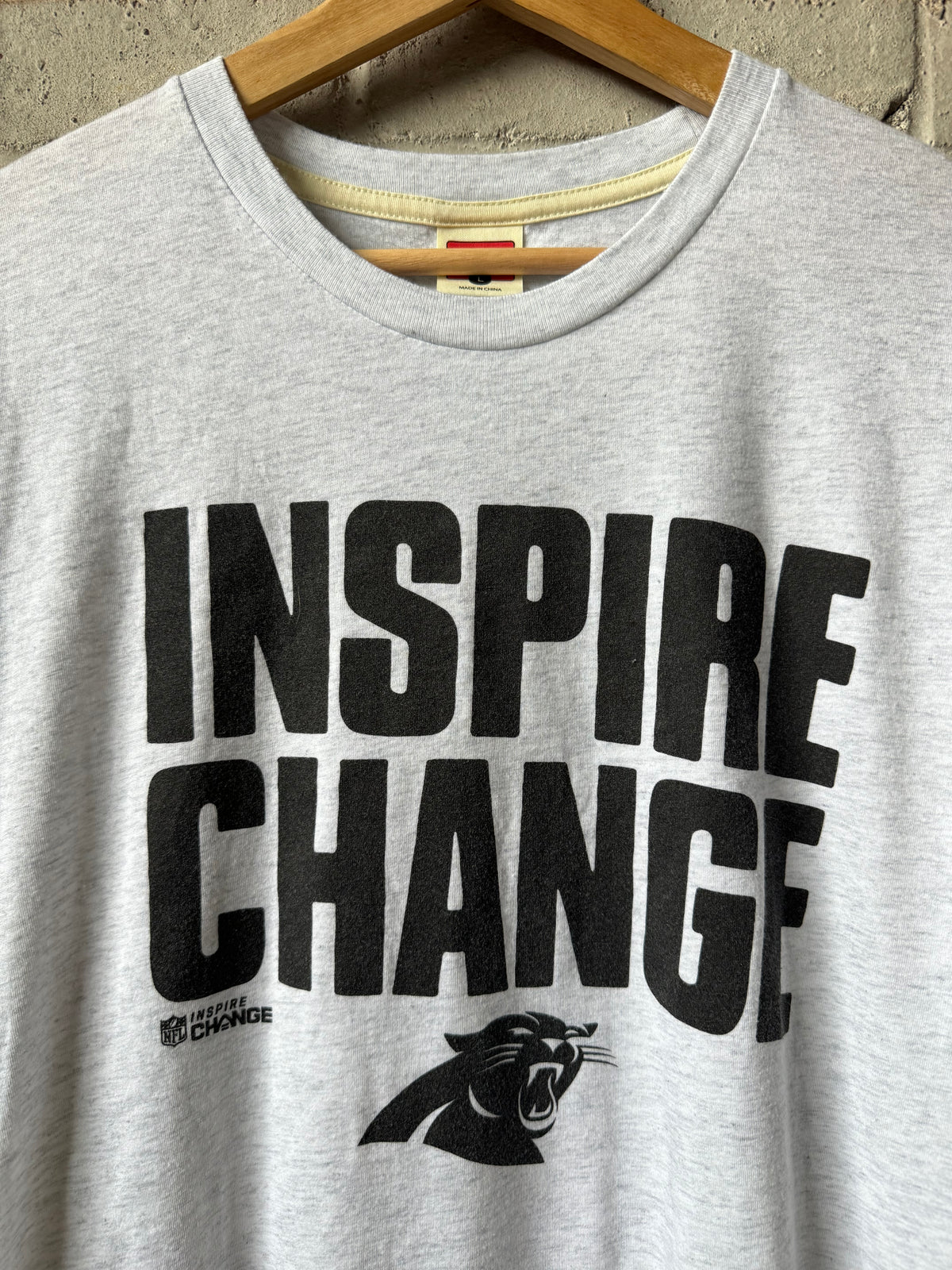 Carolina Panthers x Homage Heather Grey Inspire Change NFL Sideline Tee (Large)