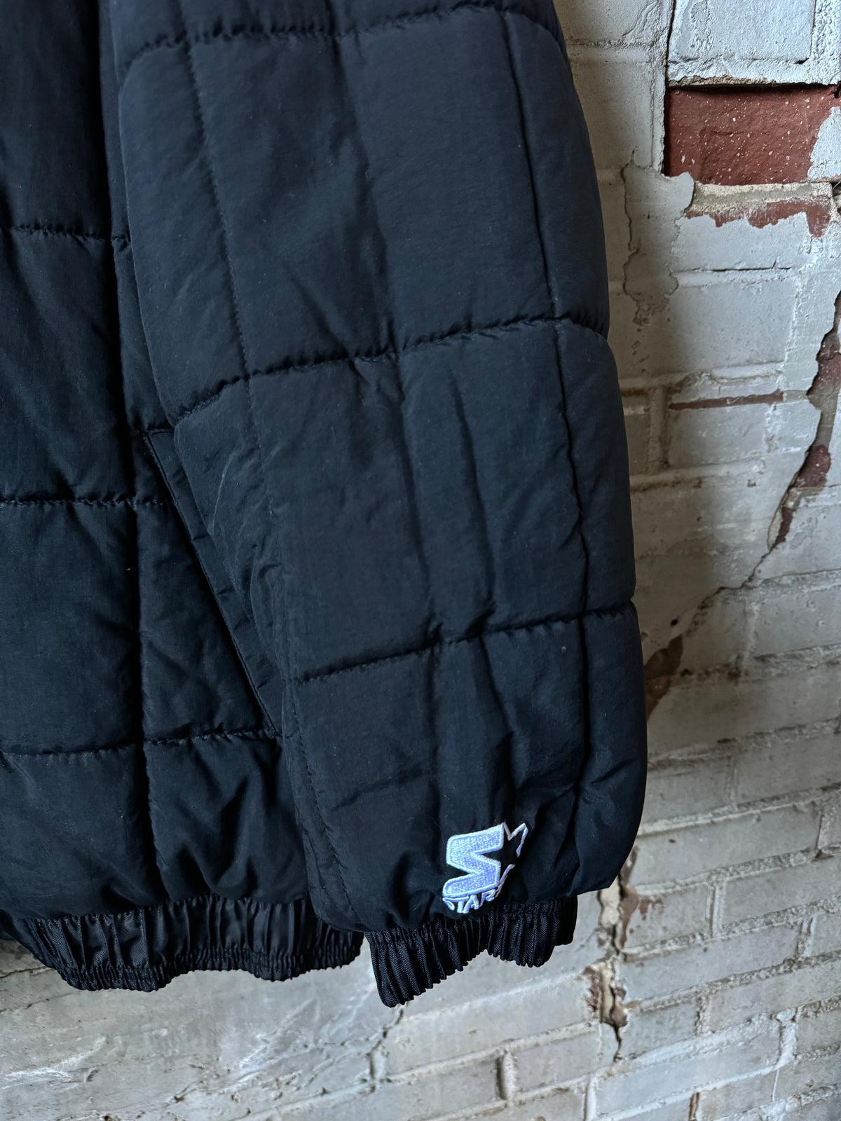 90’s Carolina Panthers Vintage Black Starter Reversible Quilted Nylon NFL Puffer Jacket (XXL)