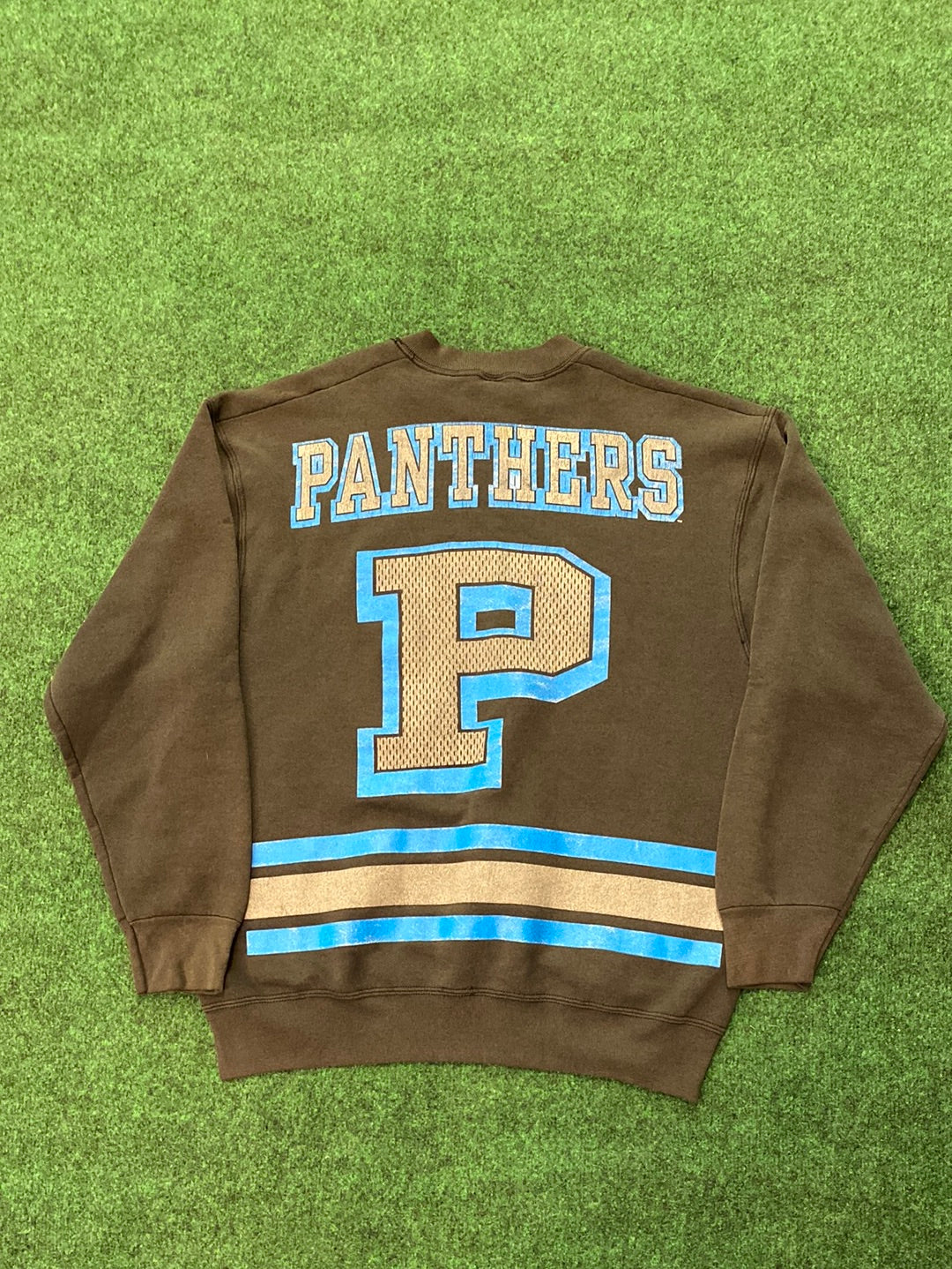 1995 Carolina Panthers Logo Faded NFL Vintage Crewneck Sweatshirt (Large)