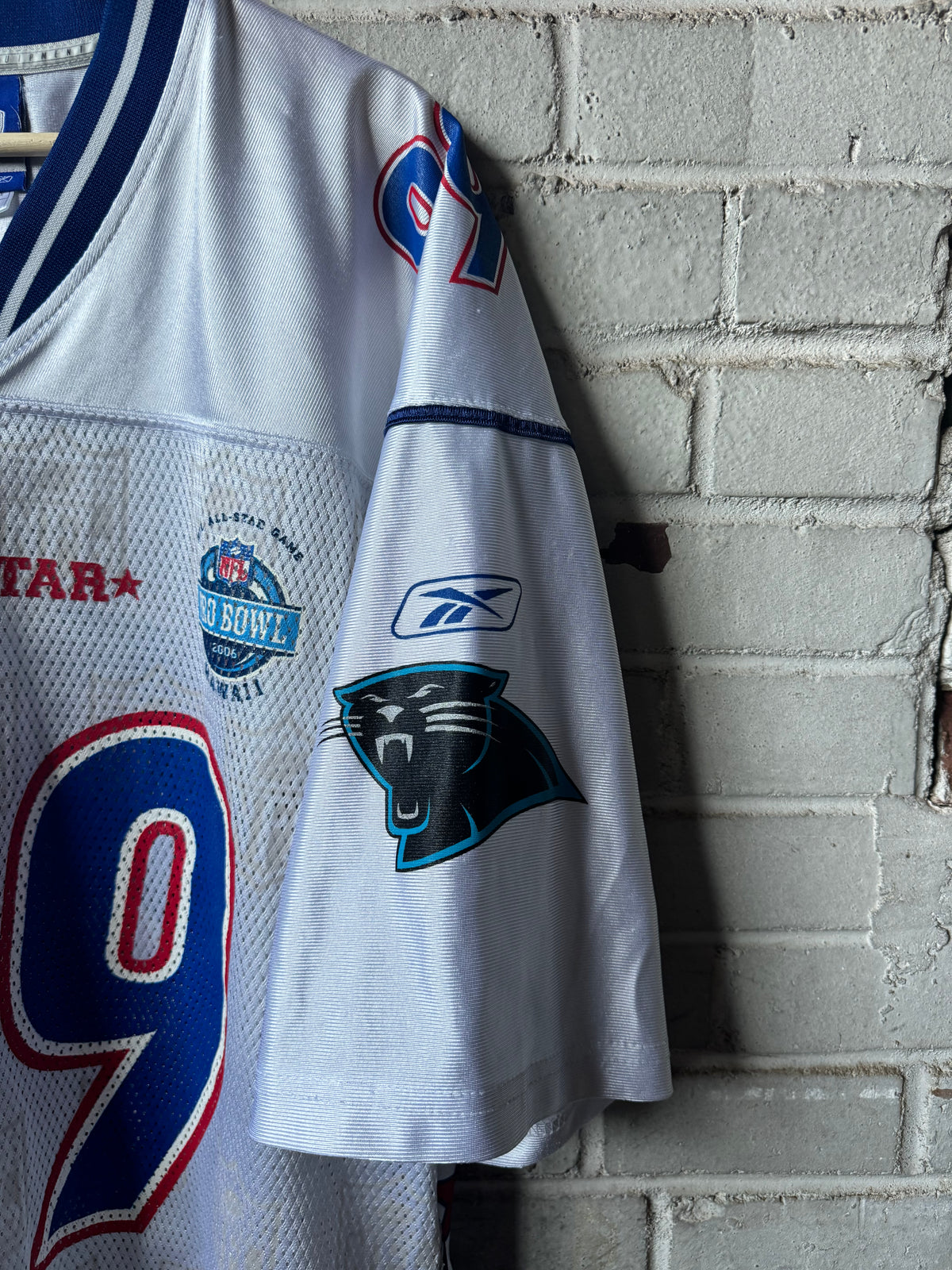 2006 Carolina Panthers Steve Smith White Reebok Pro Bowl NFL Jersey (XL)