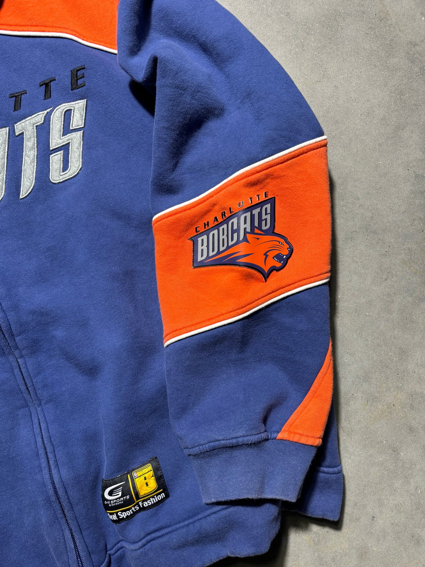 2003 Charlotte Bobcats Inaugural Season Big Logo NBA Full Zip NBA Jacket (XXXL)