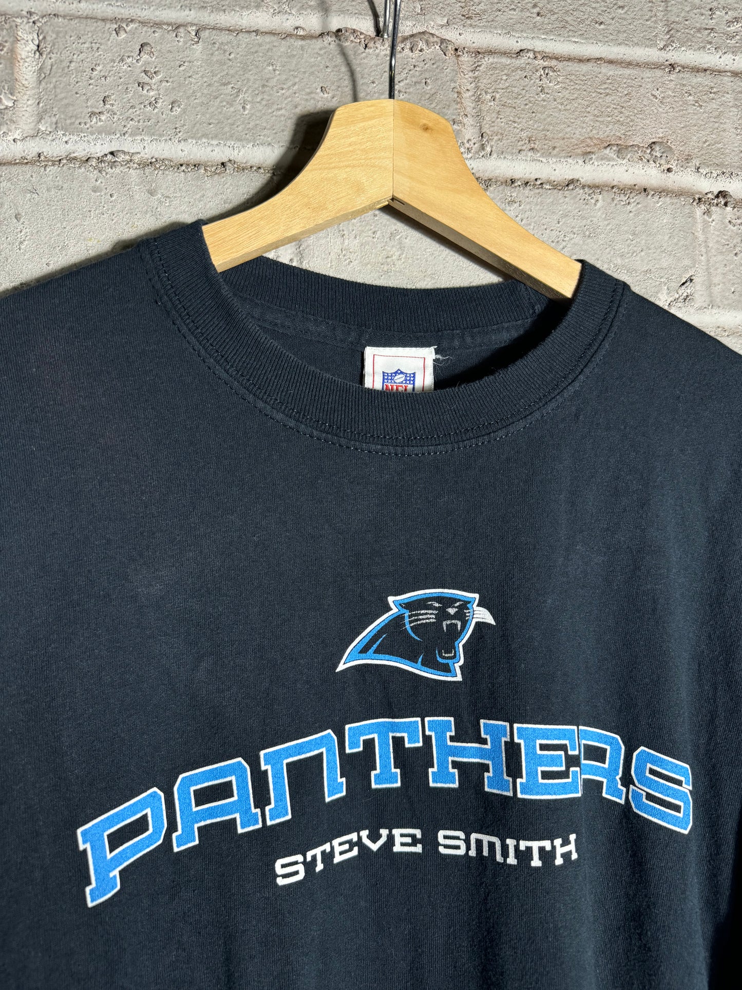 90’s Carolina Panthers Steve Smith Vintage Black NFL Longsleeve Tee (Medium)