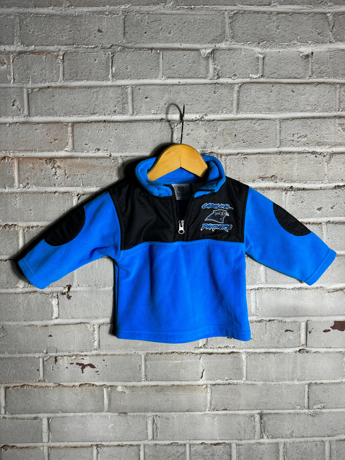 00’s Carolina Panthers Vintage Team NFL Quarter Zip Fleece Pullover (18 Months)