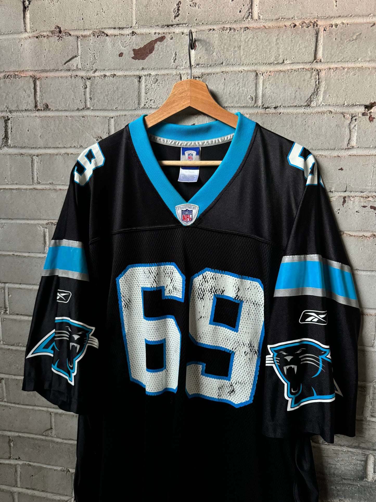 00’s Carolina Panthers Jordan Gross Vintage Black Reebok NFL Jersey (XXL)