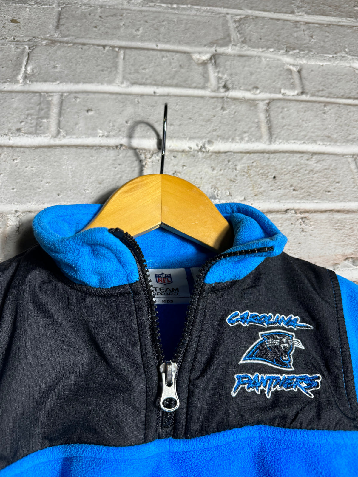 00’s Carolina Panthers Vintage Team NFL Quarter Zip Fleece Pullover (18 Months)