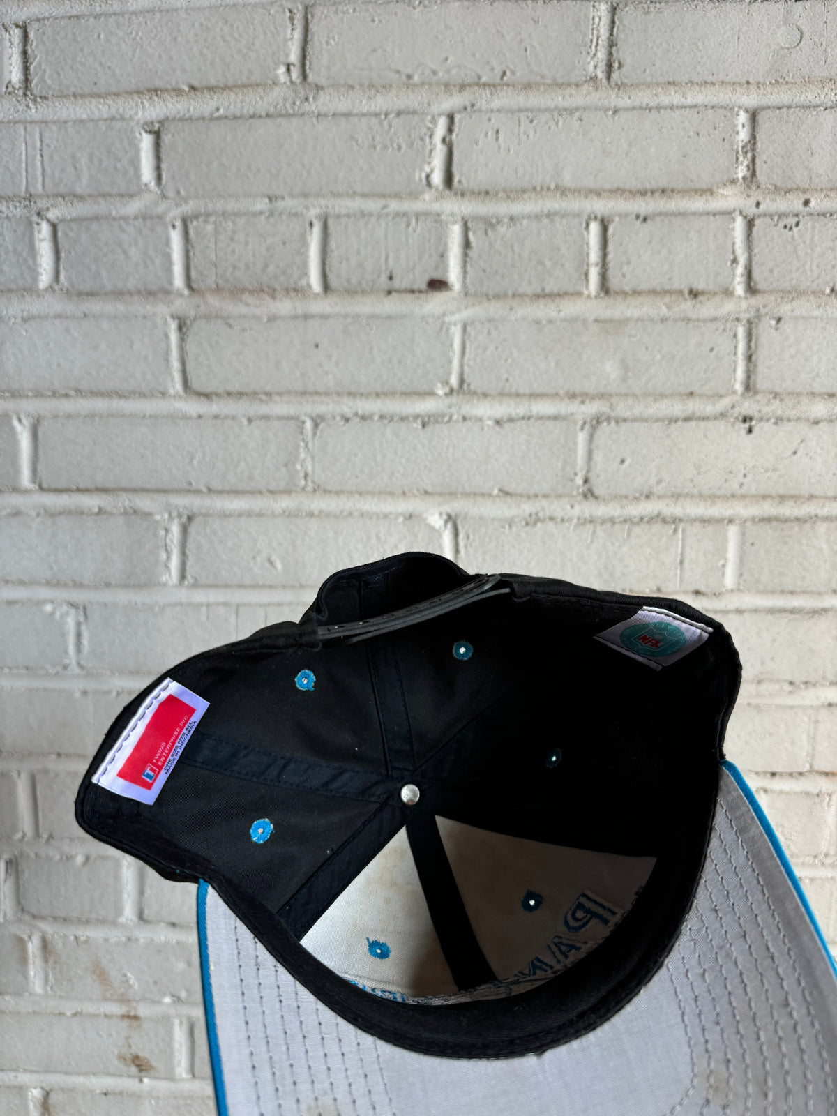 90’s Carolina Panthers Vintage Black Blue Twins Enterprises NFL Snapback Hat (OSFA)