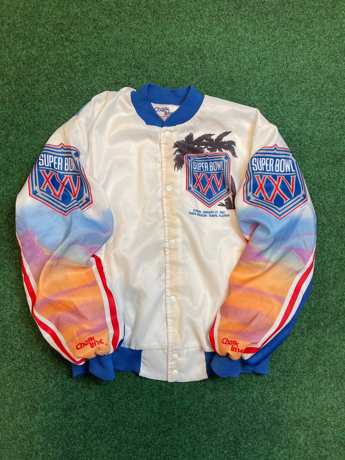 1991 Super Bowl XXV Vintage NFL Chalkline Fanimation Jacket (XL)