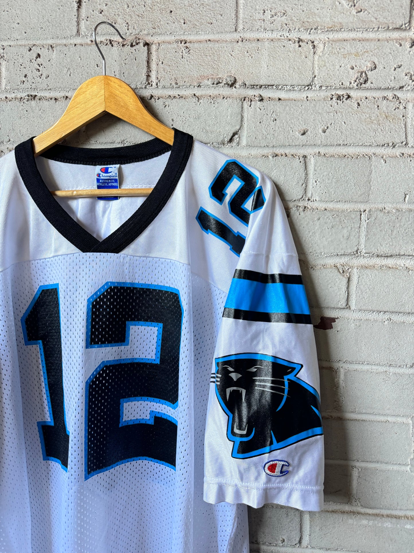 90’s Carolina Panthers Kerry Collins Vintage White Champion NFL Jersey (52/XXL)