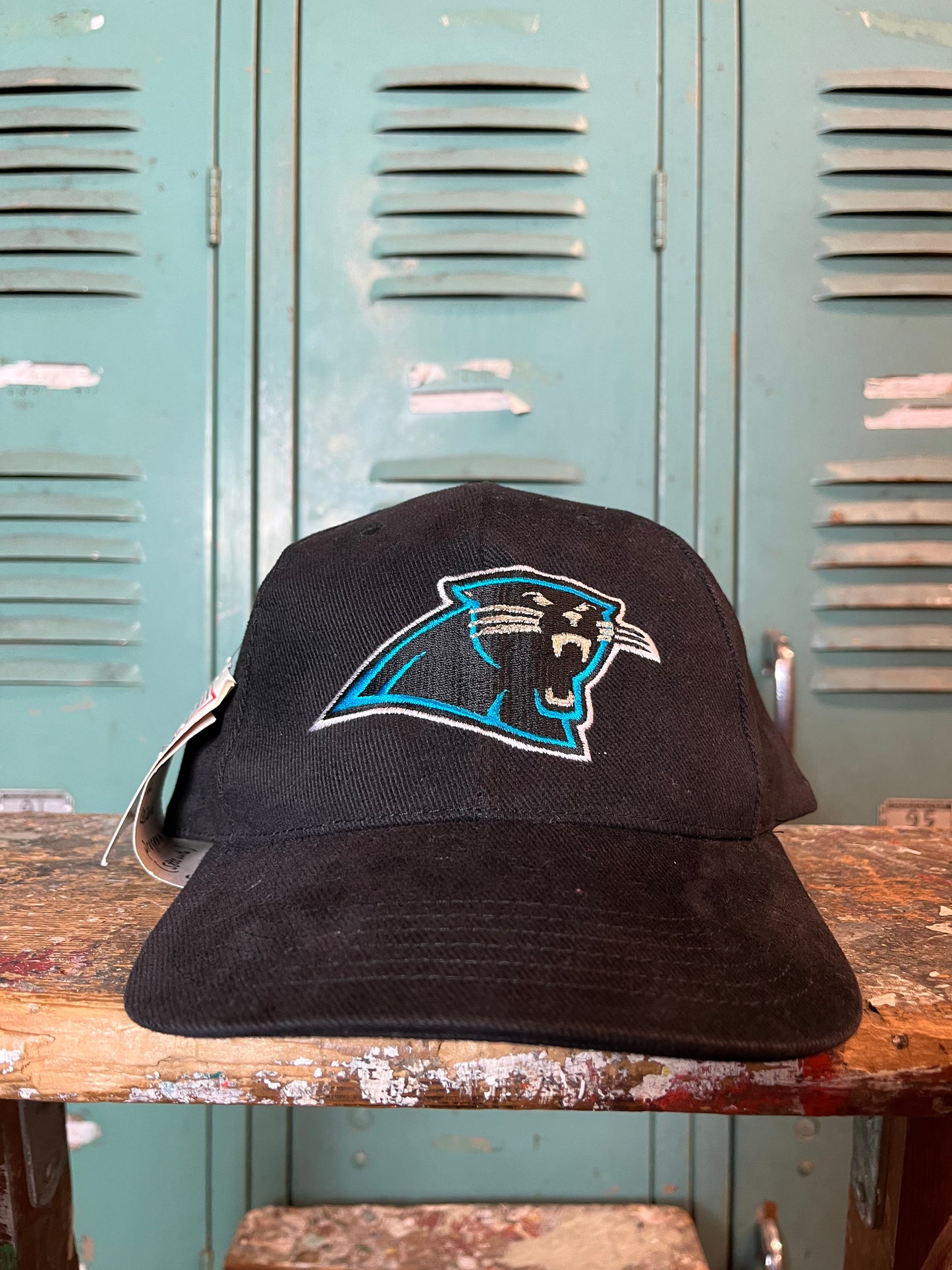 90s Carolina Panther Logo 7 Strapback Vintage Hat Deadstock (OSFA)