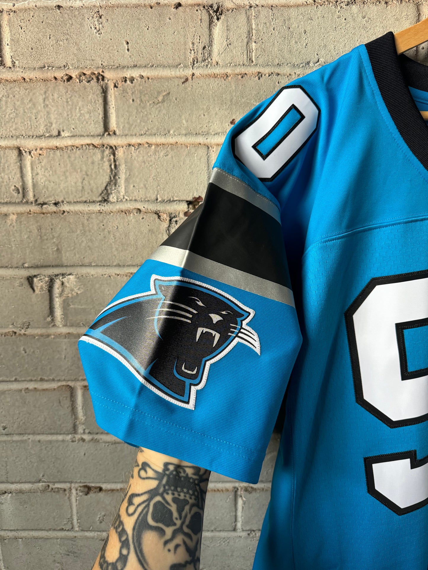 2003 Carolina Panthers Julius Peppers Alternate Blue Mitchell & Ness Legacy NFL Throwback Jersey - Deadstock (44/Large)