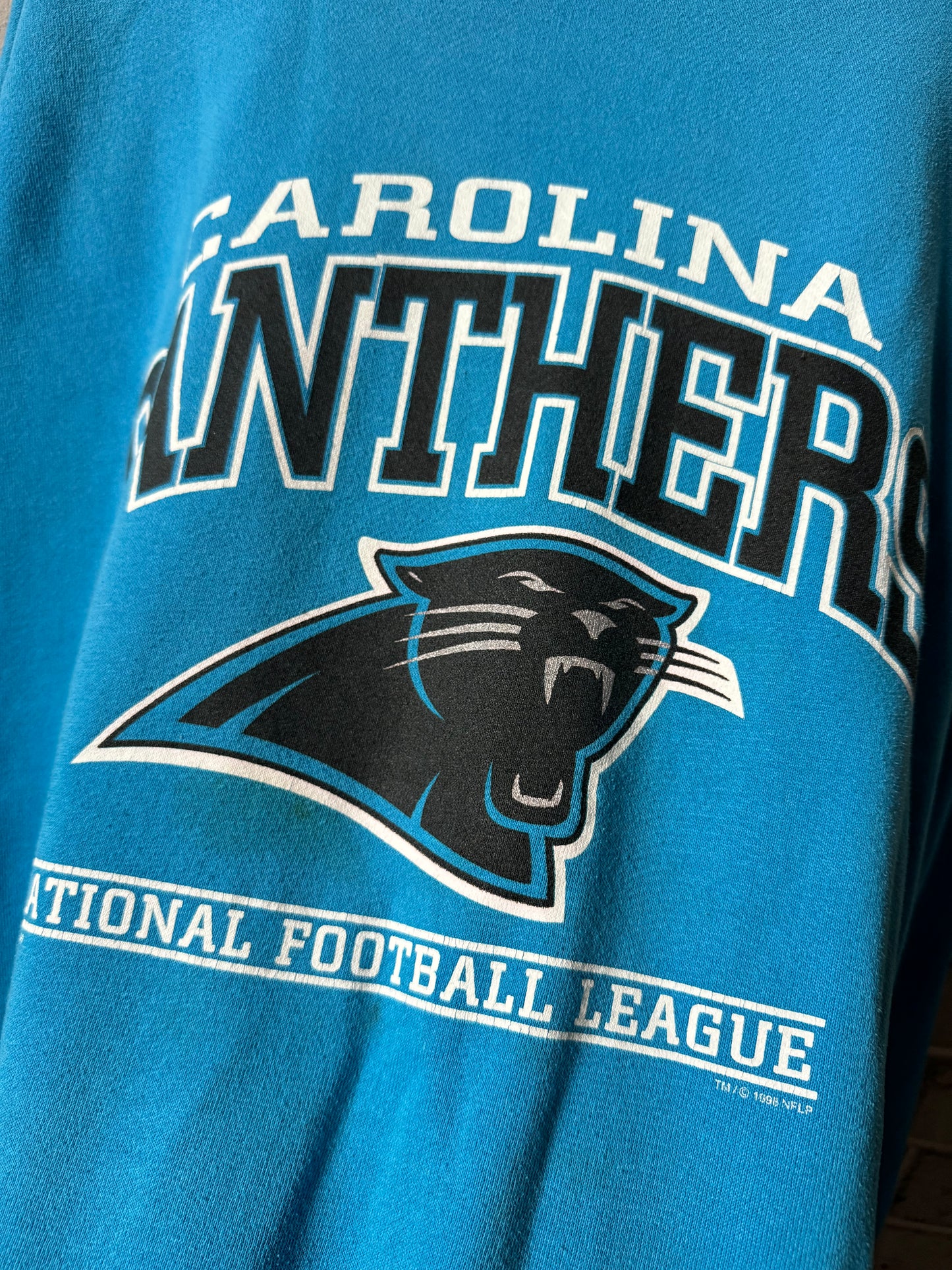 1998 Carolina Panthers Vintage Blue Heavyweight NFL Crewneck (XXL)