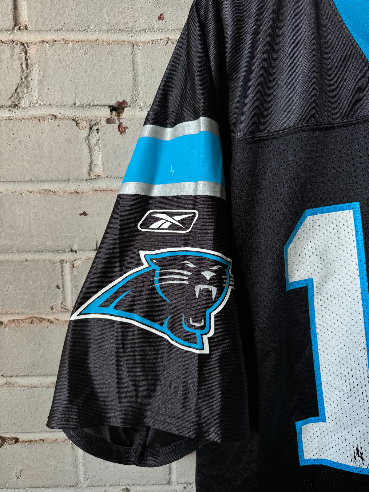 00’s Carolina Panthers Jake Delhomme Vintage Black Reebok NFL Jersey (Large)
