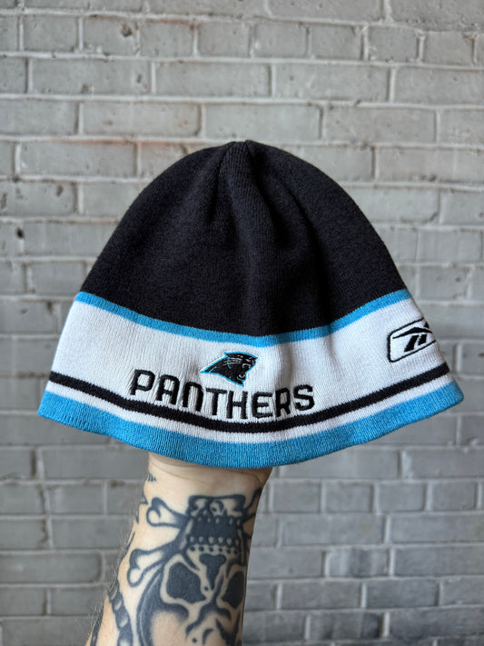 00’s Carolina Panthers Vintage Striped Reebok Sideline NFL Beanie (OSFA)