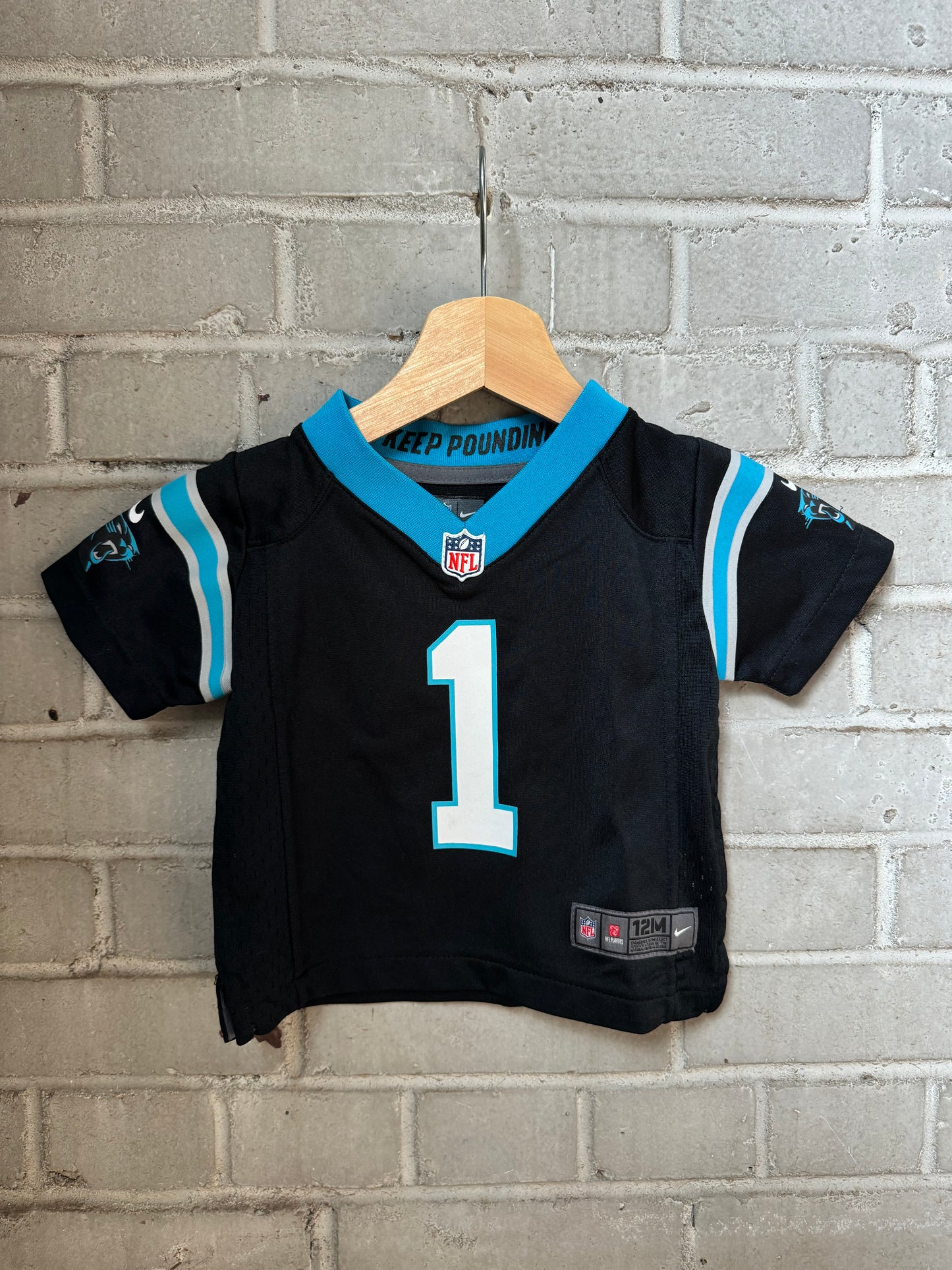 2012 Carolina Panthers Cam Newton Black Nike NFL Jersey (12M)