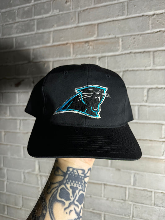 90’s Carolina Panthers Vintage Black Starter Plain Logo NFL Snapback Hat (OSFA)