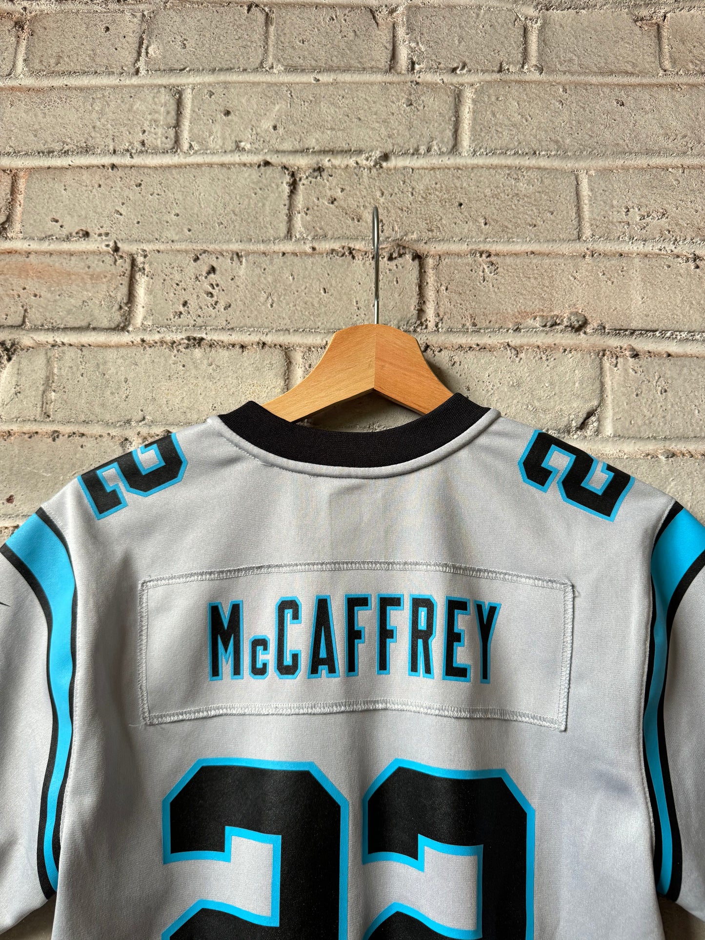 2020 Carolina Panthers Christian McCaffrey Silver Nike NFL Jersey (Youth Medium)
