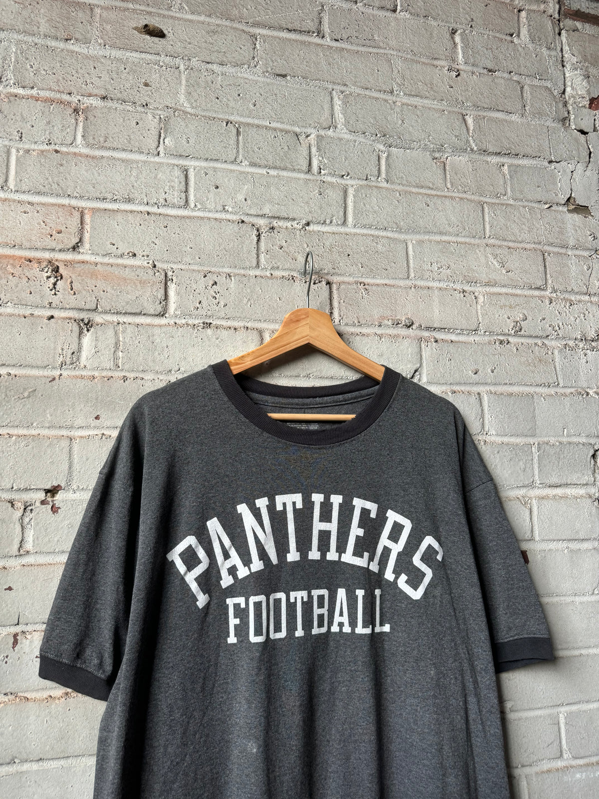 00’s Carolina Panthers Vintage Grey Reebok NFL Ringer Tee (Large)
