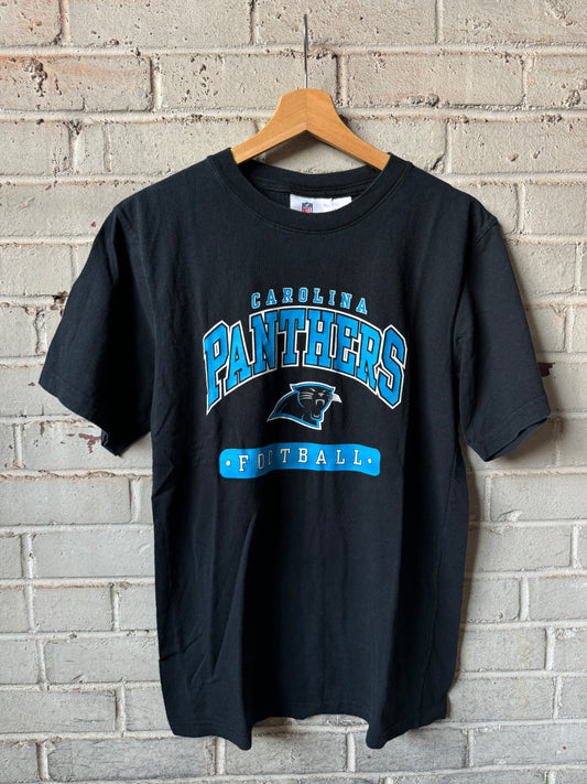 00’s Carolina Panthers Vintage Black Reebok Spellout NFL Tee (Youth XL)