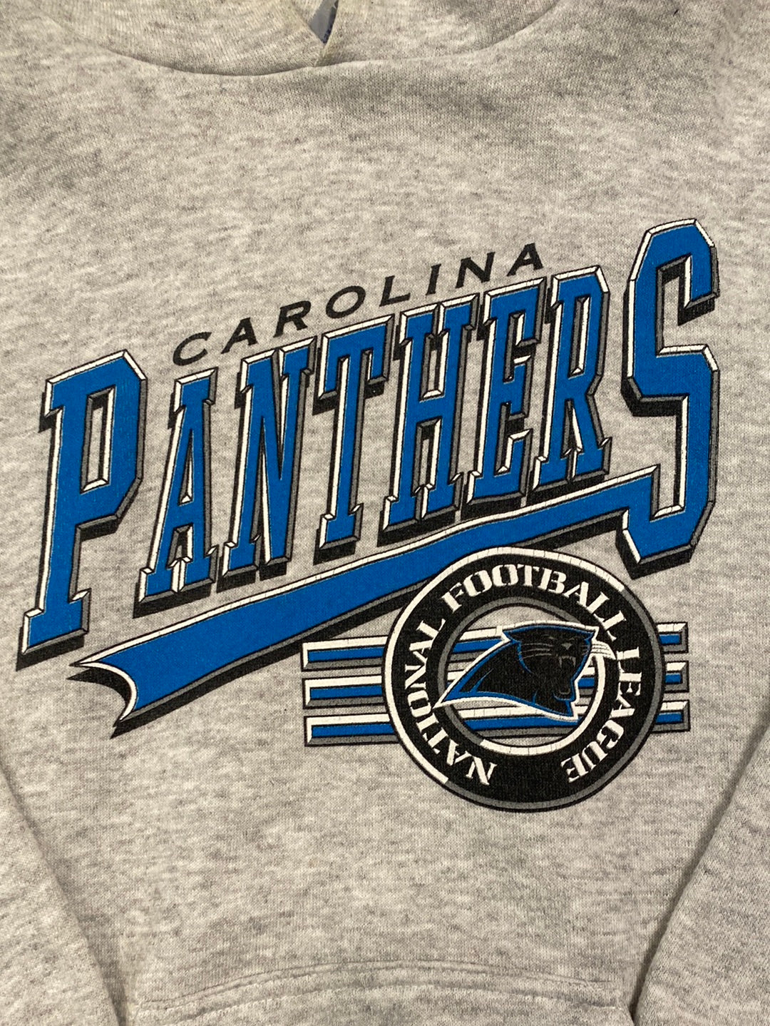 90s Carolina Panthers Logo NFL Grey Hoodie (Small)