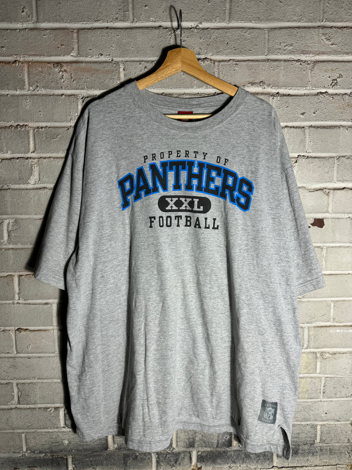 2003 Carolina Panthers Vintage Grey Reebok Gridiron Classics NFL Tee (XXL)