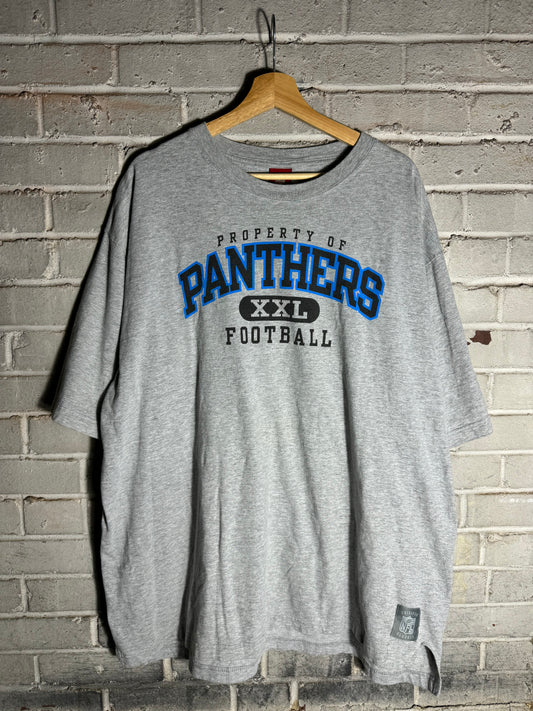 2003 Carolina Panthers Vintage Grey Reebok Gridiron Classics NFL Tee (XXL)