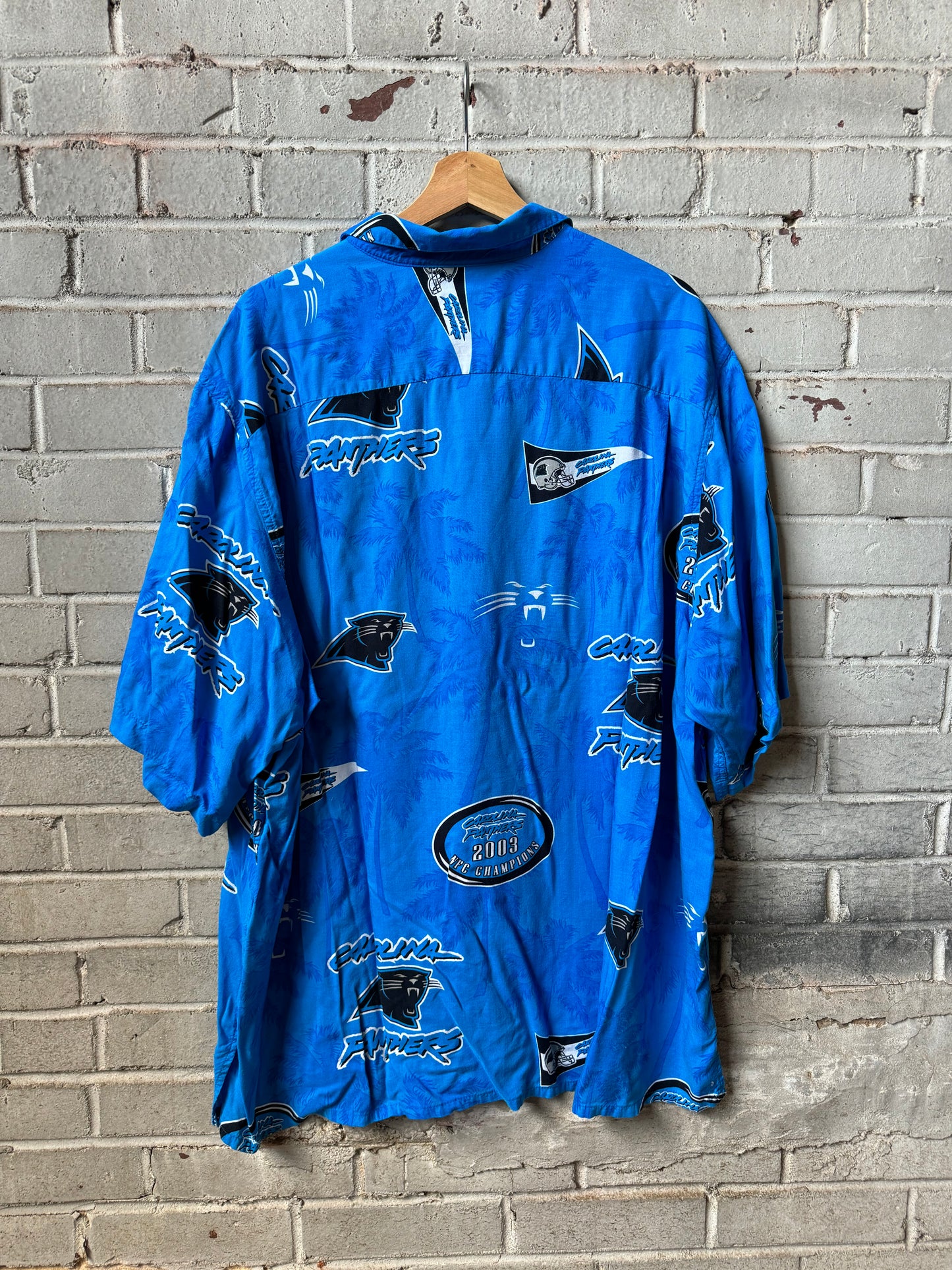 2003 Carolina Panthers Vintage NFC Champions NFL Hawaiian Shirt (XXL)