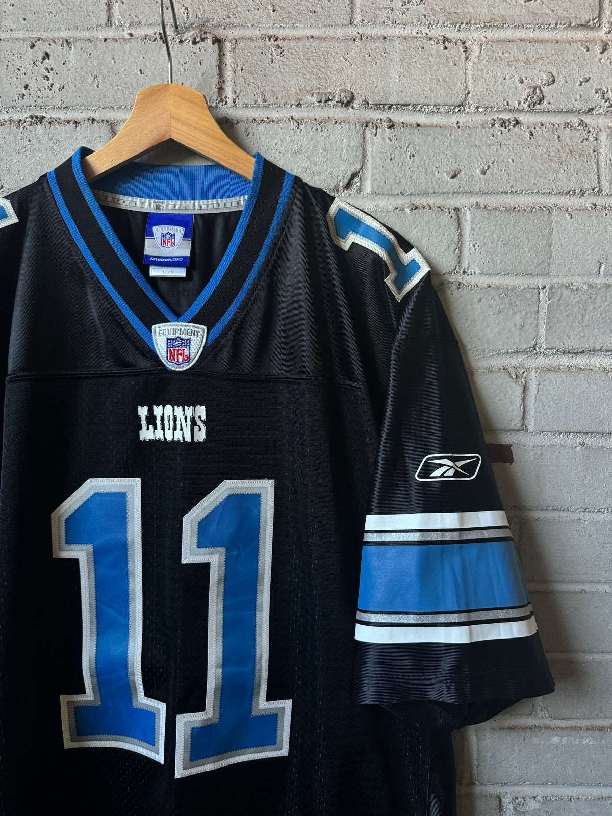 00’s Detroit Lions Roy Williams Vintage Black Alternate Reebok Stitched NFL Jersey (Large)