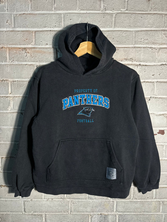 00’s Carolina Panthers Vintage Black Reebok Embroidered Gridiron Classics NFL Hoodie (Youth Large)