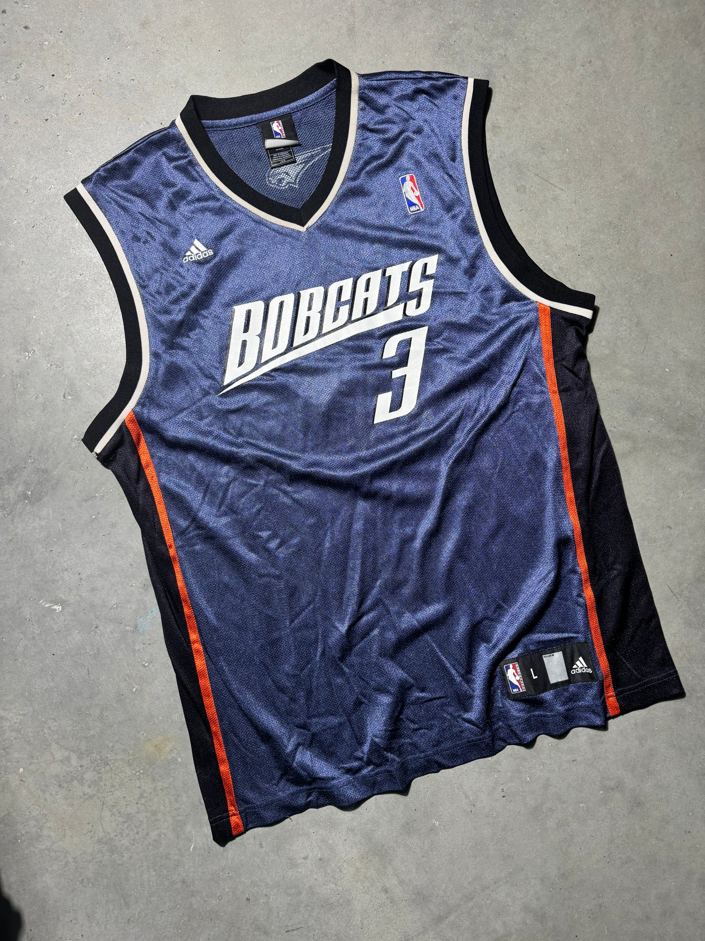00’s Charlotte Bobcats Gerald Wallace Vintage Blue Adidas NBA Jersey (Large)