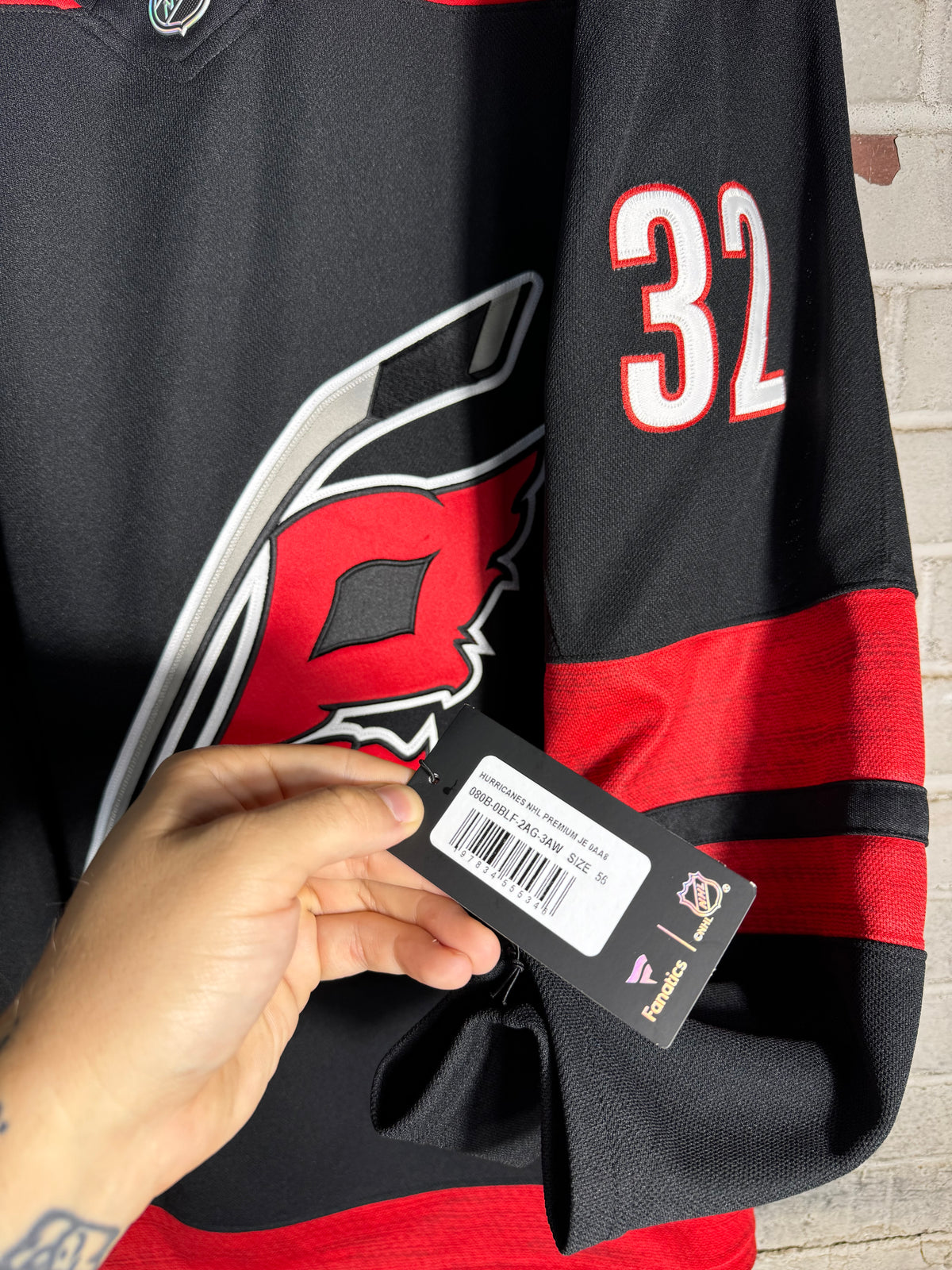 2025 Carolina Hurricanes Brandon Bussi Home Black Fanatics Premium NHL Hockey Jersey - Deadstock (56/XXL)
